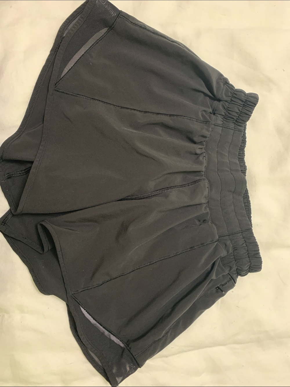 Lululemon Black Lined Running Shorts Mesh Size 4